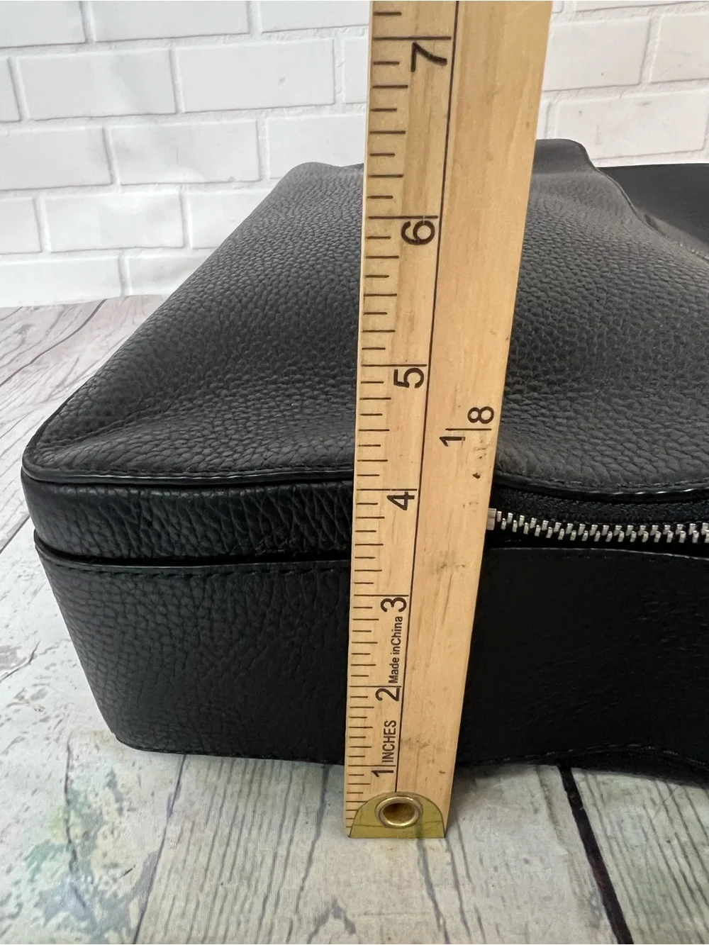 BOSS Hugo Boss Crosstown Black Pebbled Leather Briefcase Laptop Document Bag